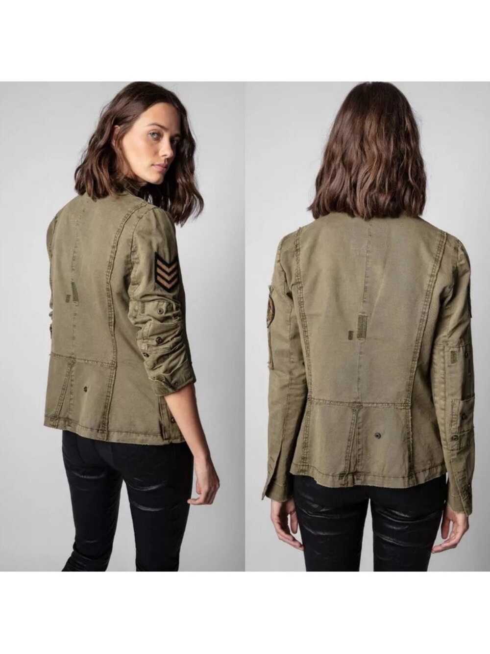🎉 FINAL SALE 🎉 Zadig & Voltaire Virginia Grunge Love Punk military jacket - Picture 11 of 12